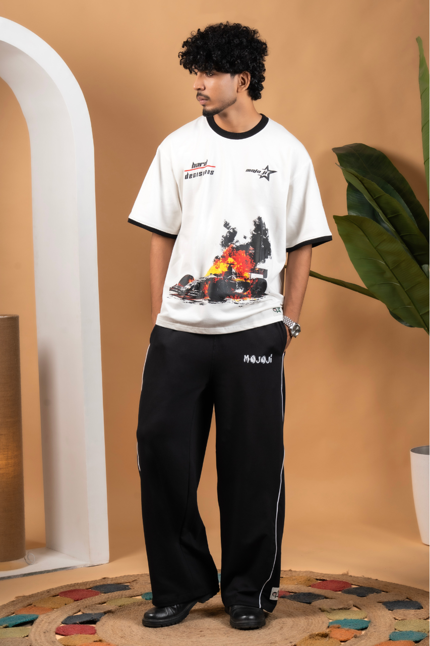 Double Line Striped Cotton Black Lower