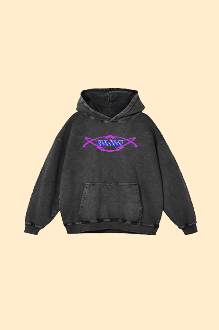 MOJO JI Acid wash Black Hoodie