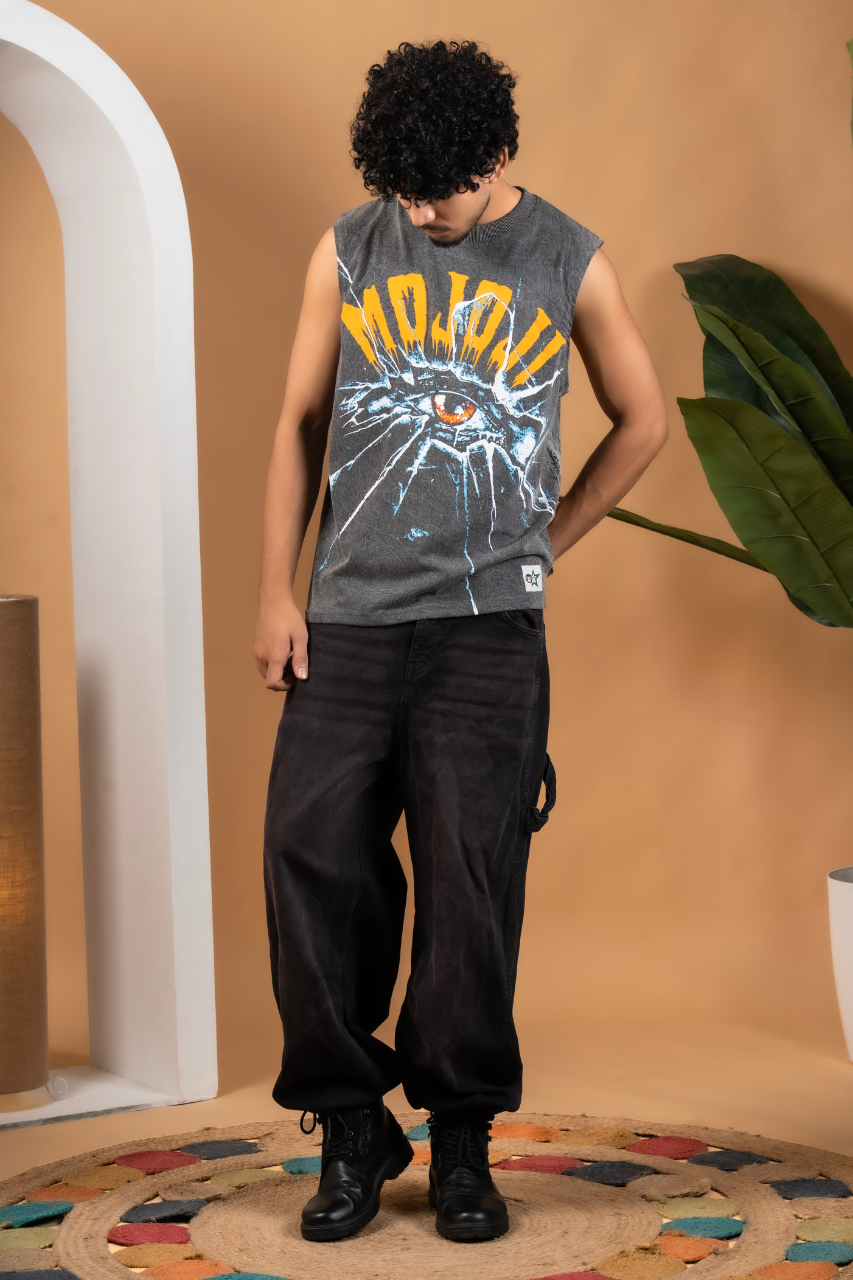 Third eye Acid Wash Sleeveless Tee