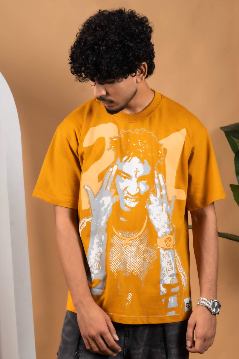 21 Savage Mustard Oversized Tee - mojo ji