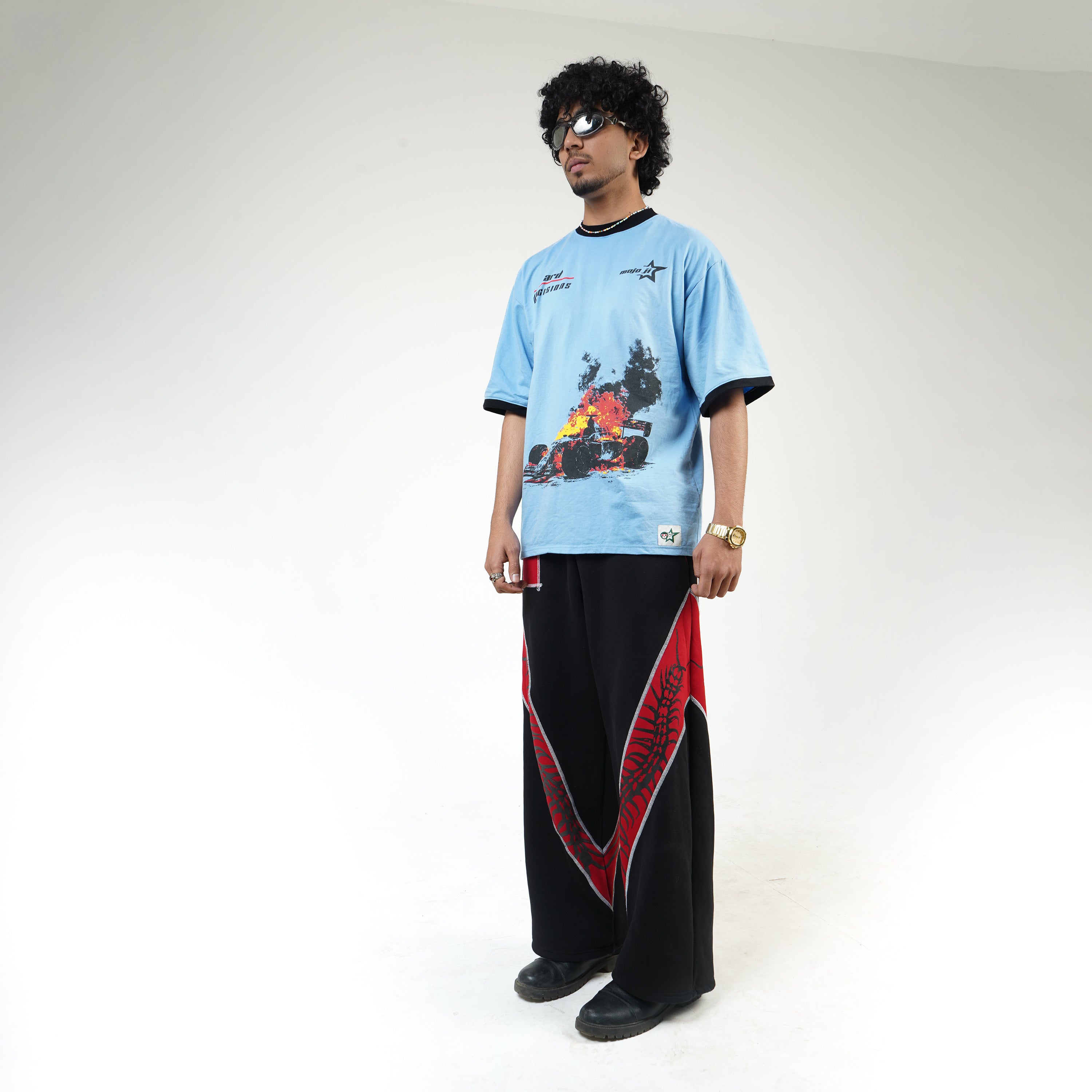MOJO JI Easy life Oversized Blue T-shirt