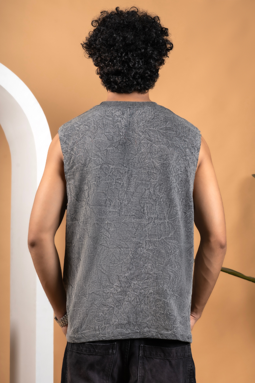Third eye Acid Wash Sleeveless Tee