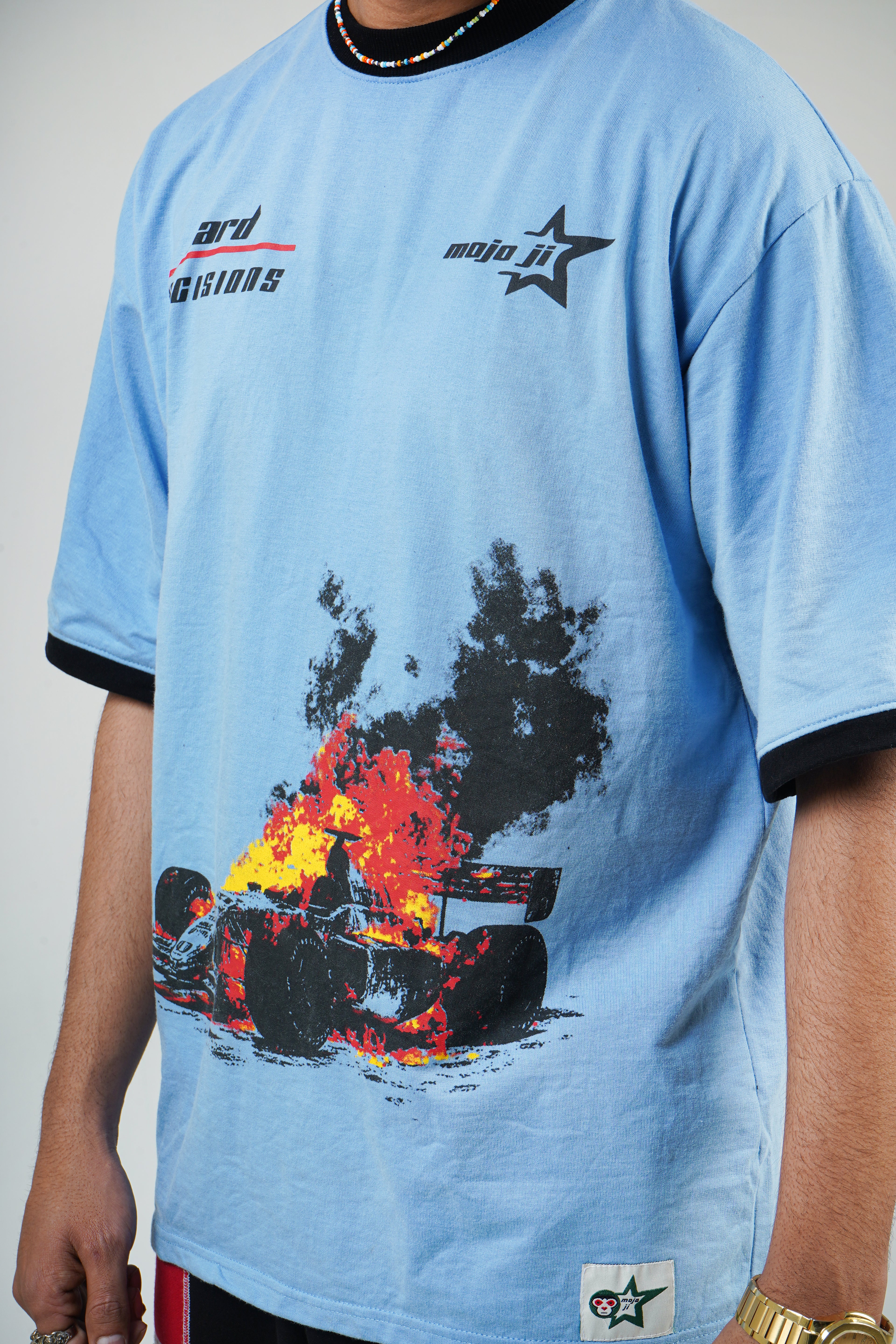 MOJO JI Easy life Oversized Blue T-shirt