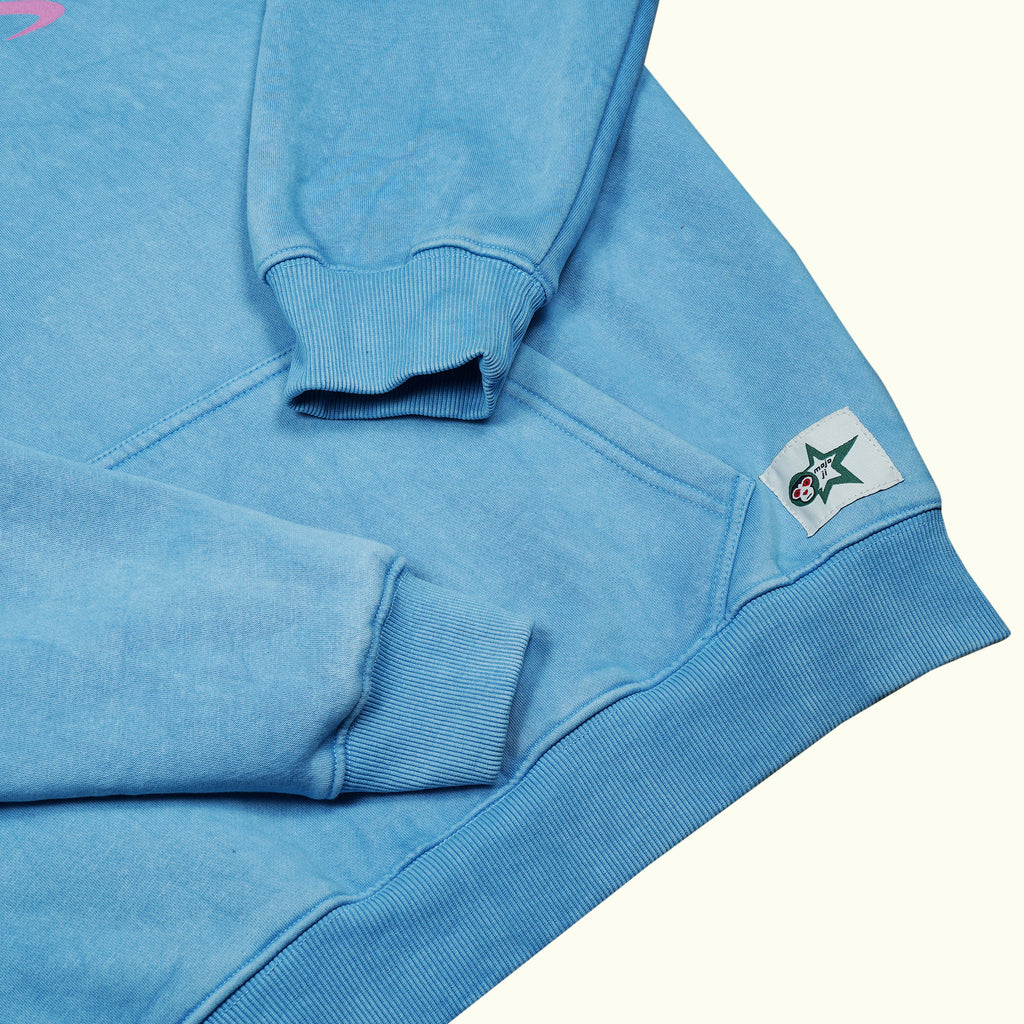 MOJO JI Acid Wash Blue Hoodie
