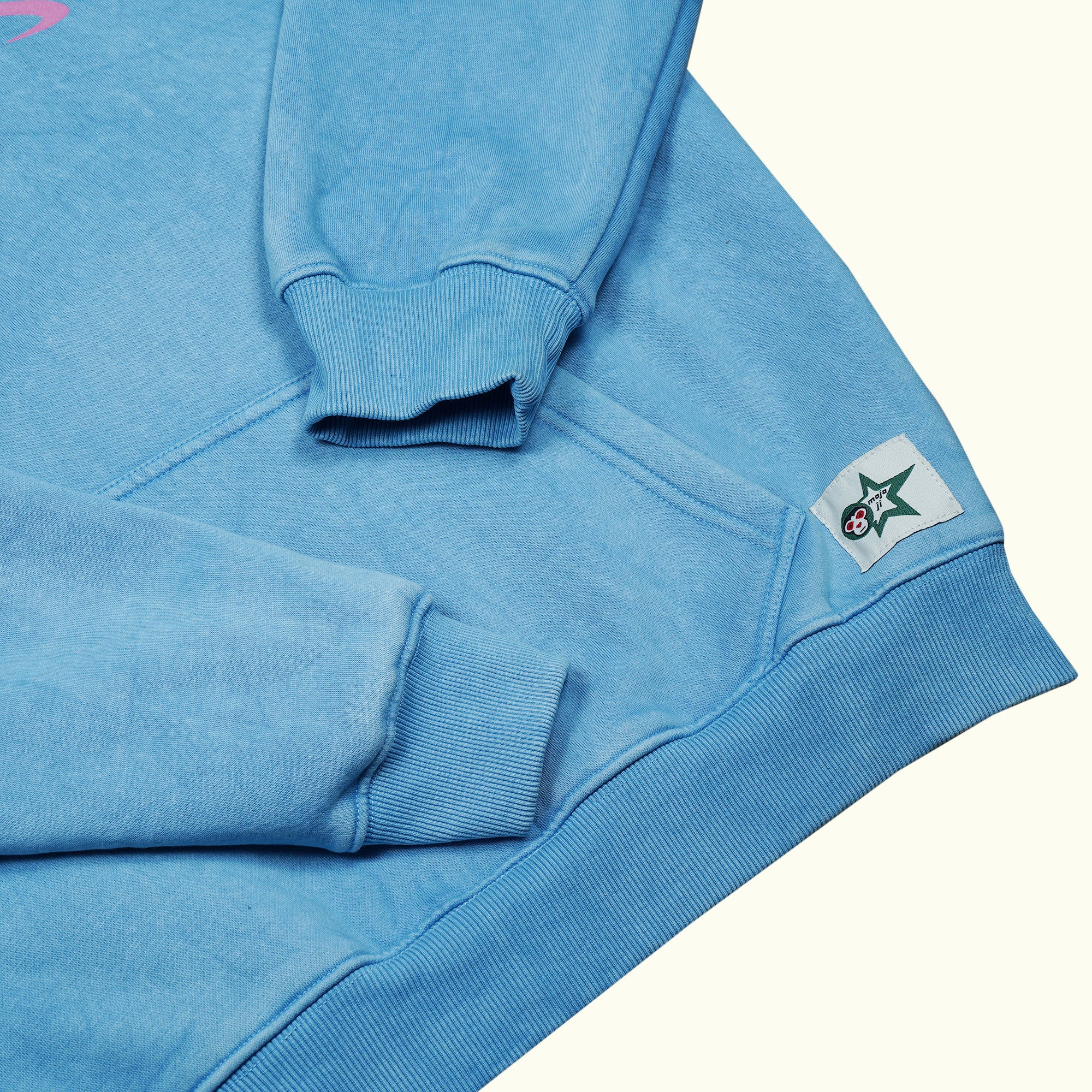 MOJO JI Acid Wash Blue Hoodie