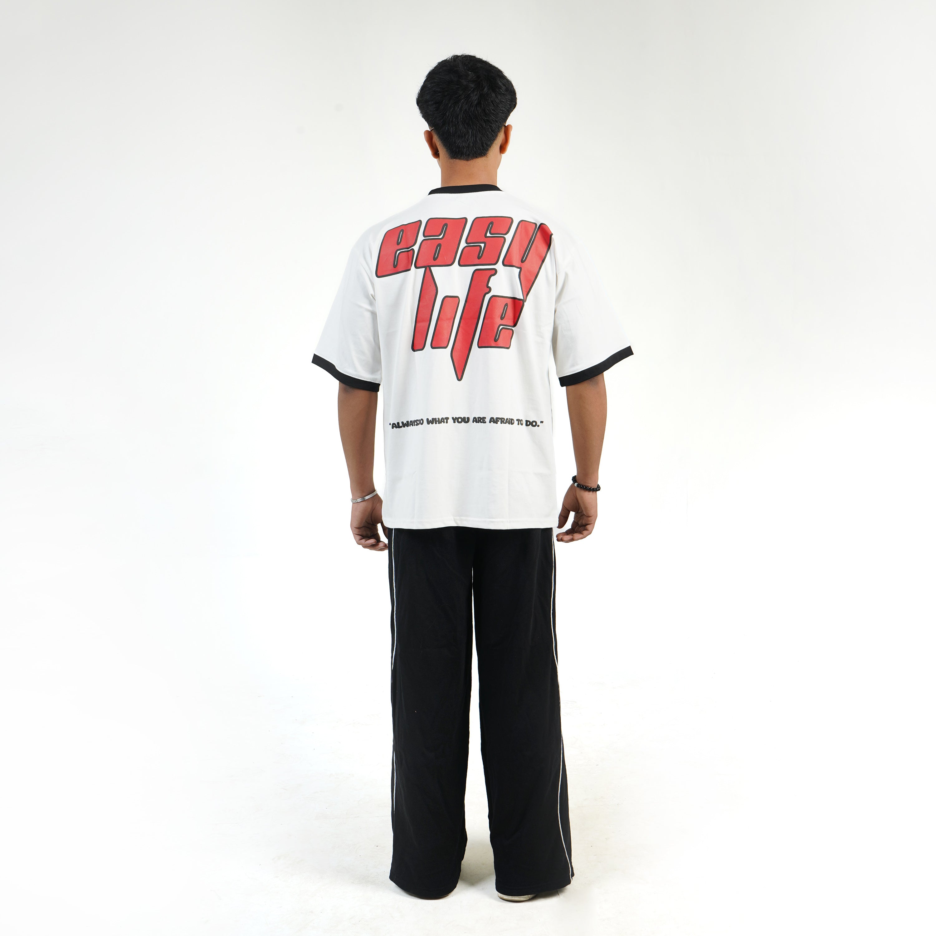 MOJO JI Easy life White Oversized T-shirt