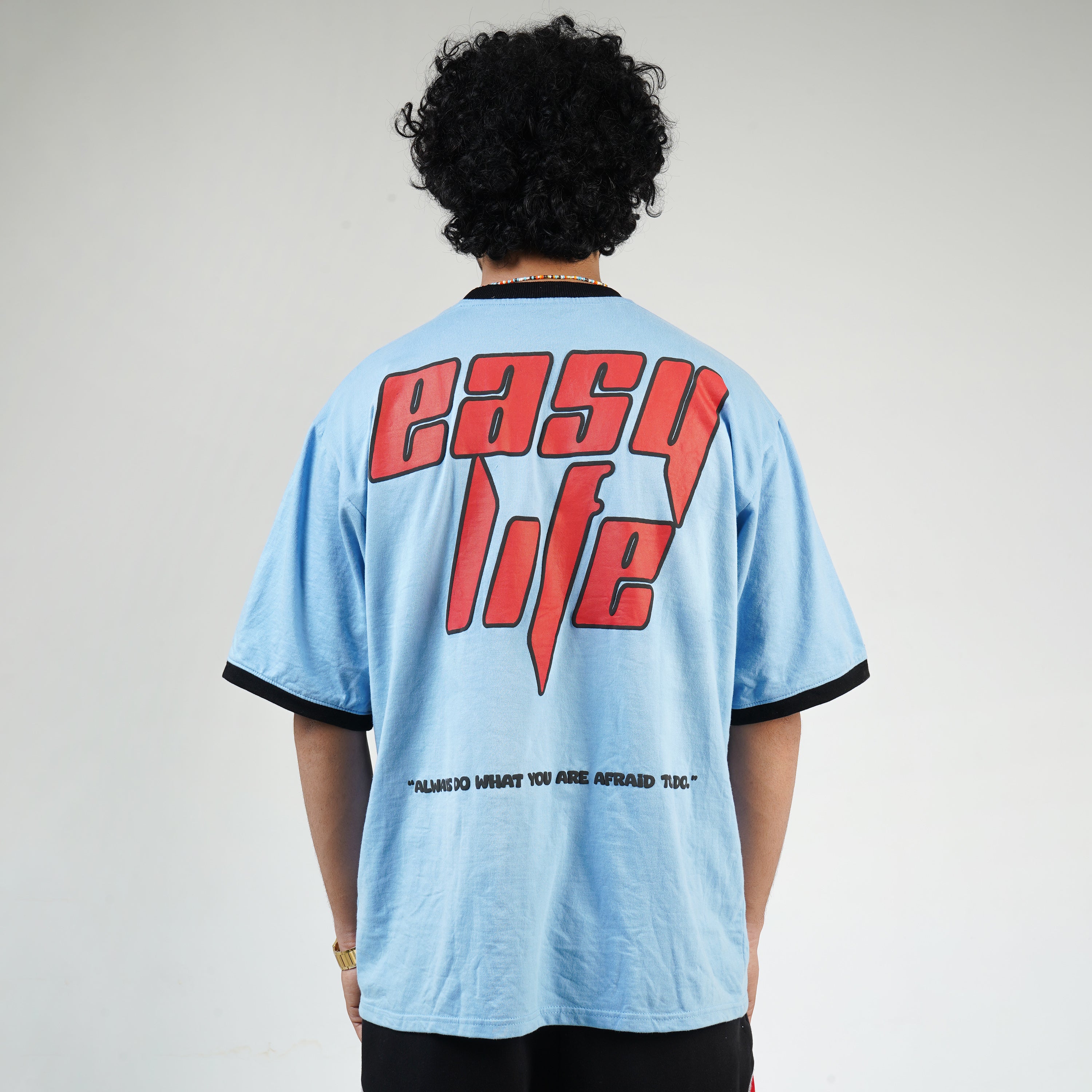 MOJO JI Easy life Oversized Blue T-shirt
