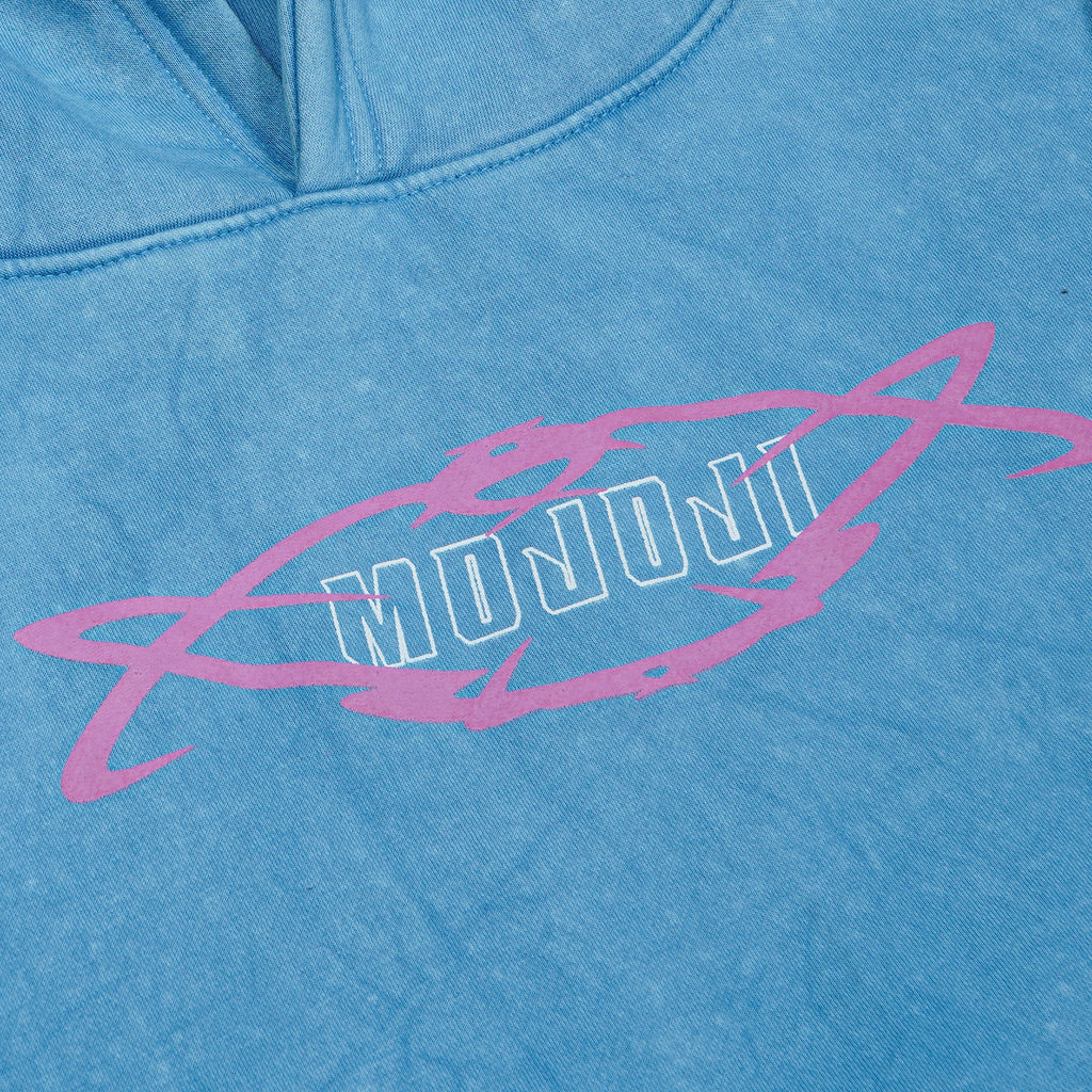 MOJO JI Acid Wash Blue Hoodie
