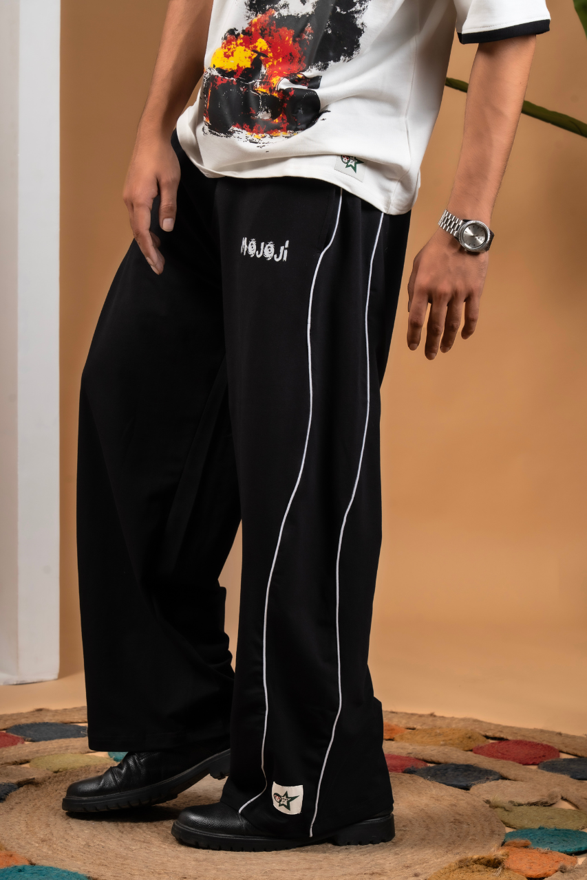 Double Line Striped Cotton Black Lower