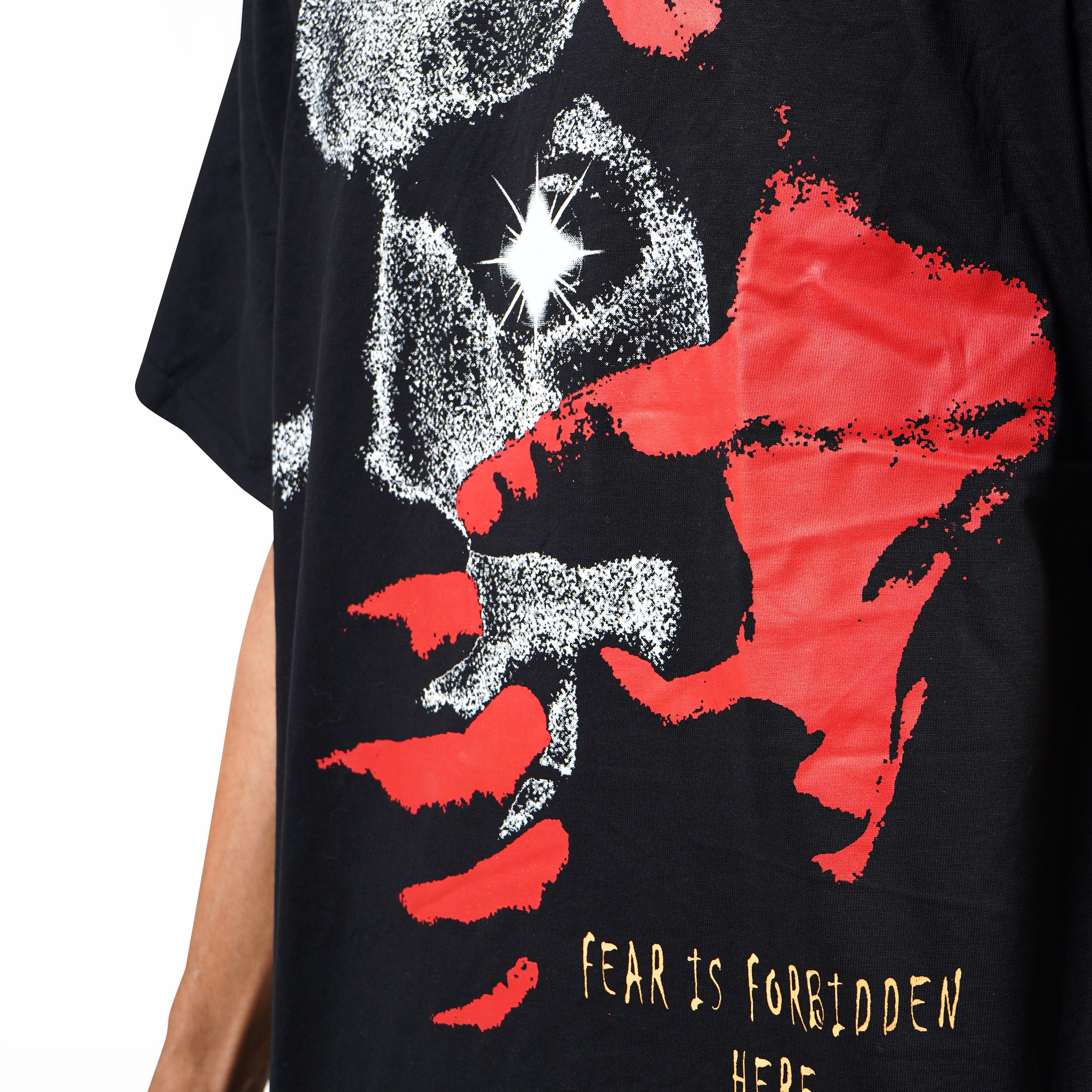 MOJO JI Black Printed Oversized T-shirt