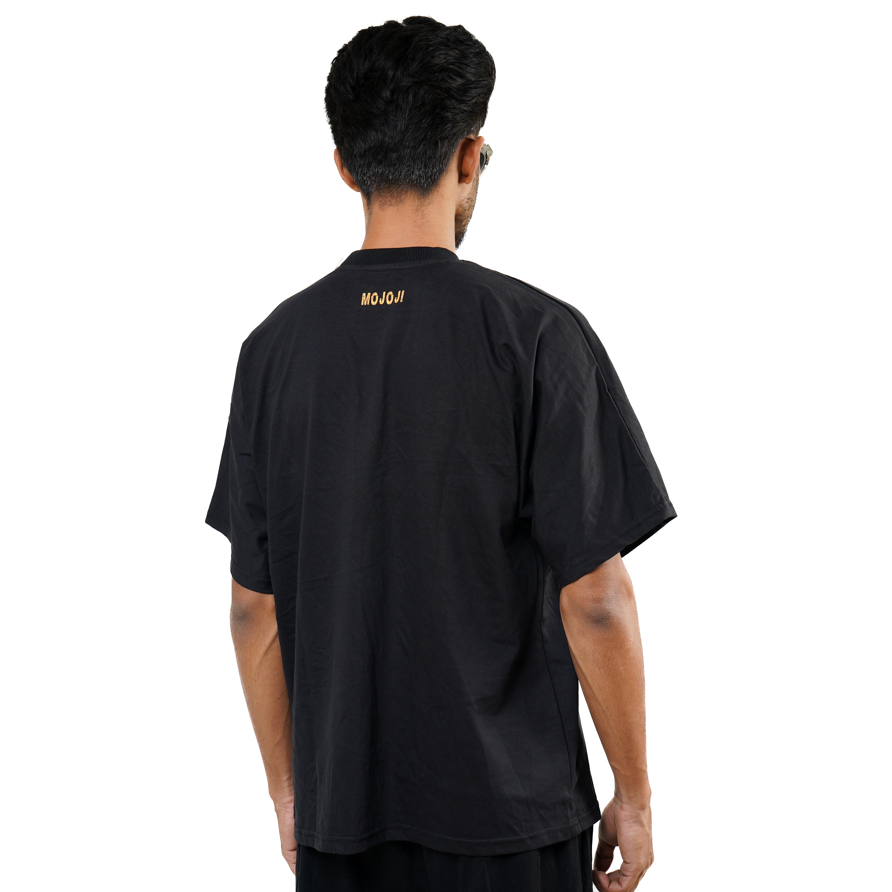 MOJO JI Black Printed Oversized T-shirt