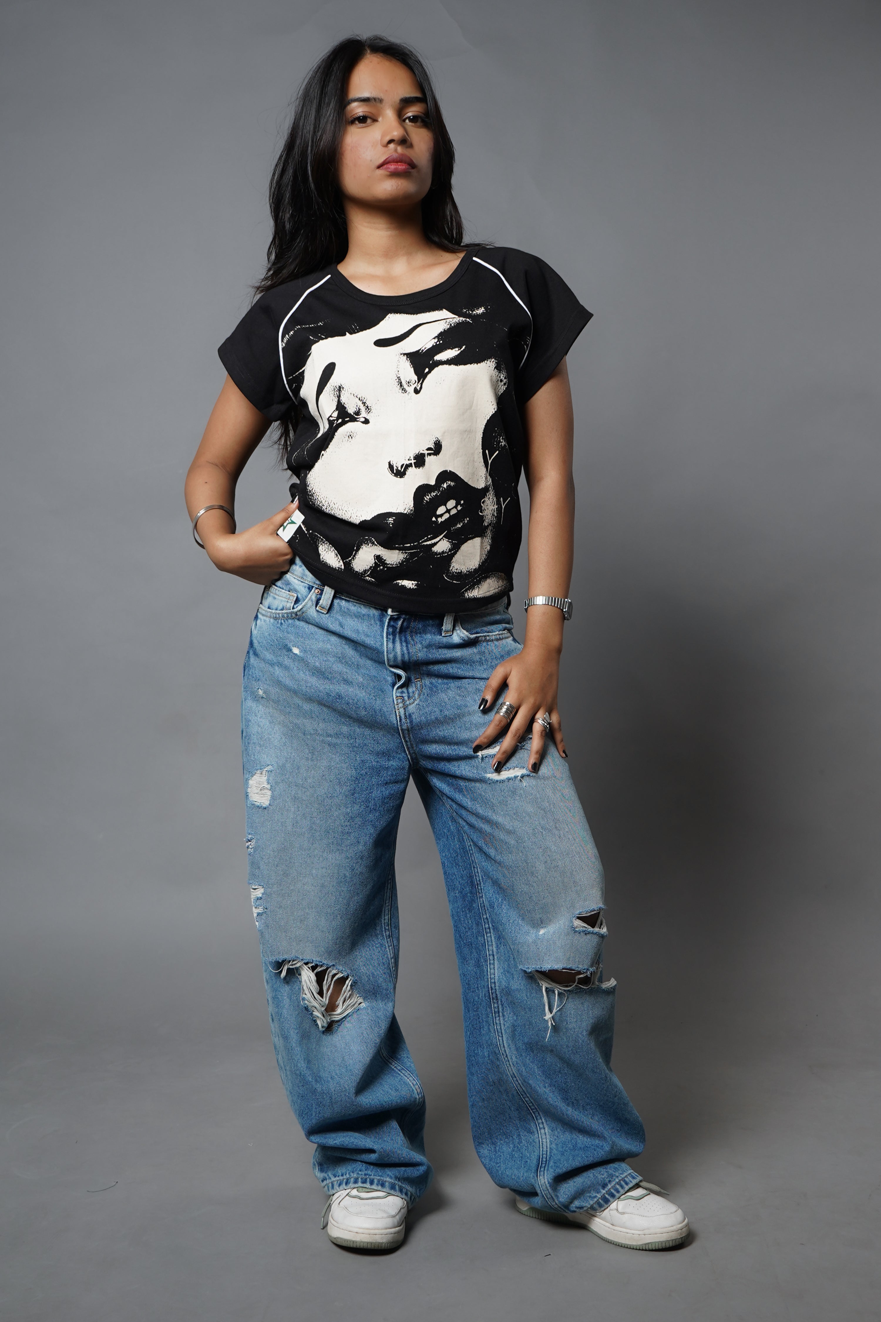 MOJO JI Printed Crop top