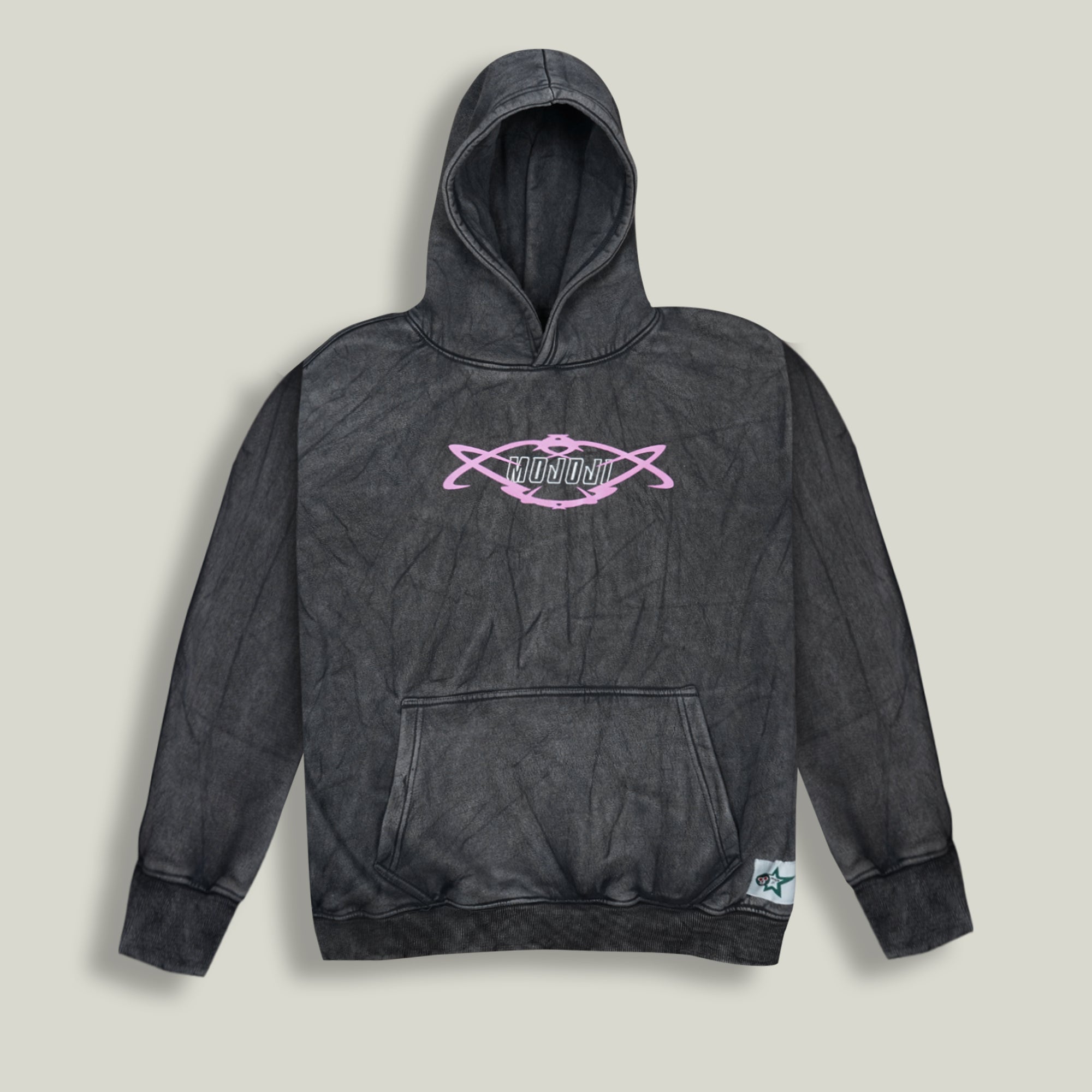 MOJO JI Acid wash Black Hoodie