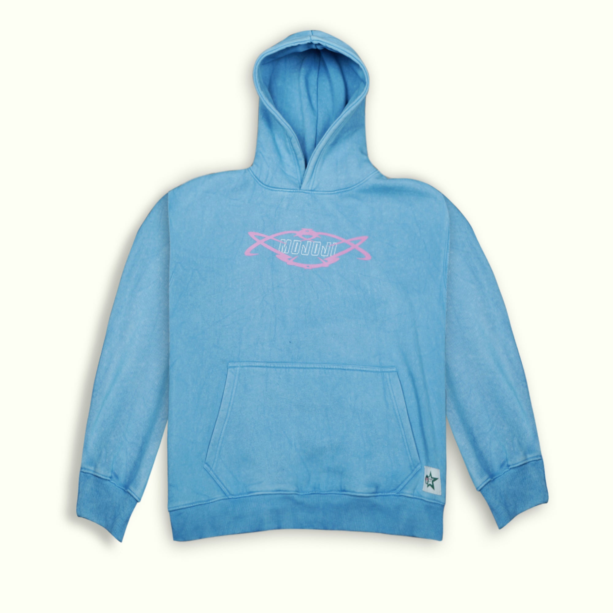 MOJO JI Acid Wash Blue Hoodie