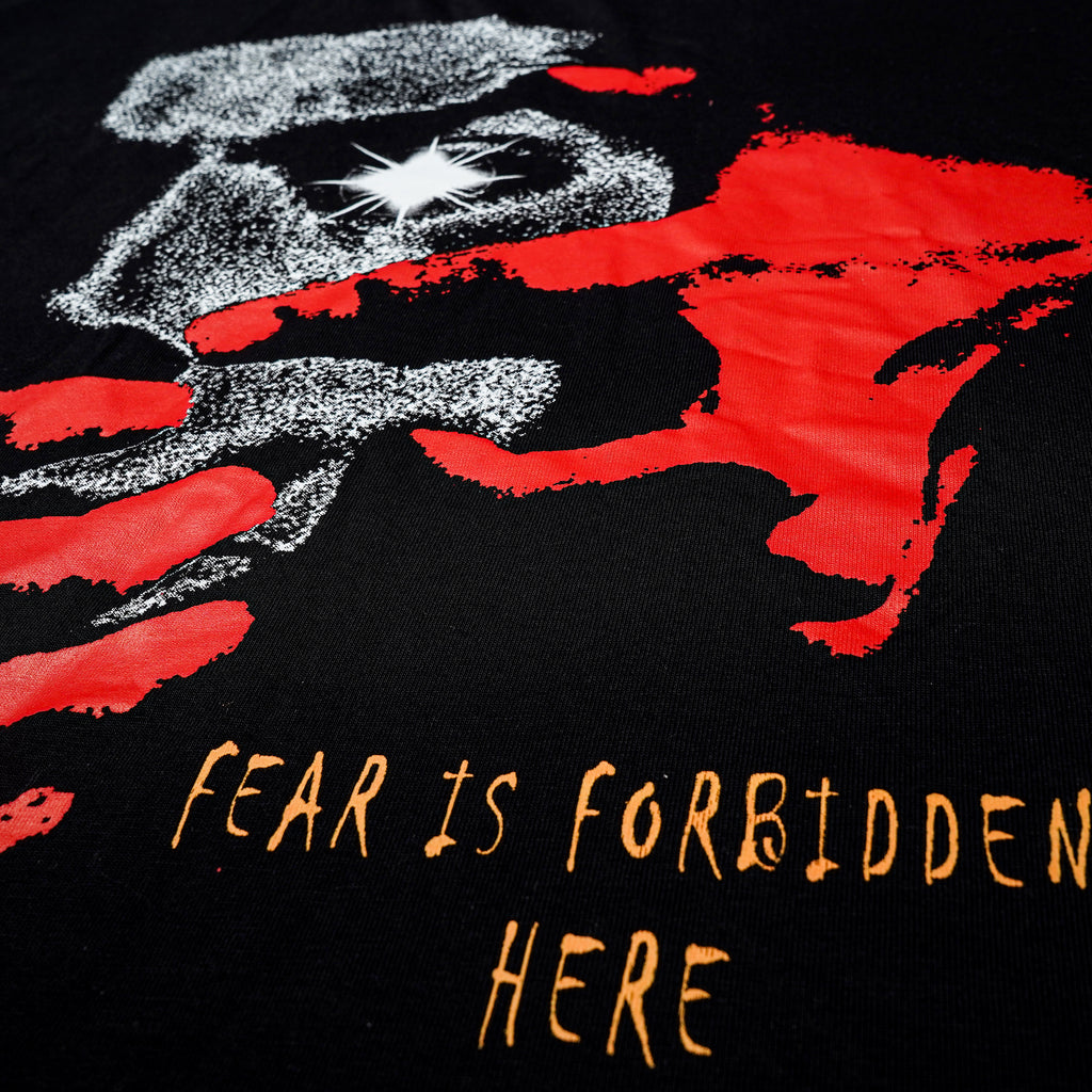 Fearless Black Printed Oversized T-shirt