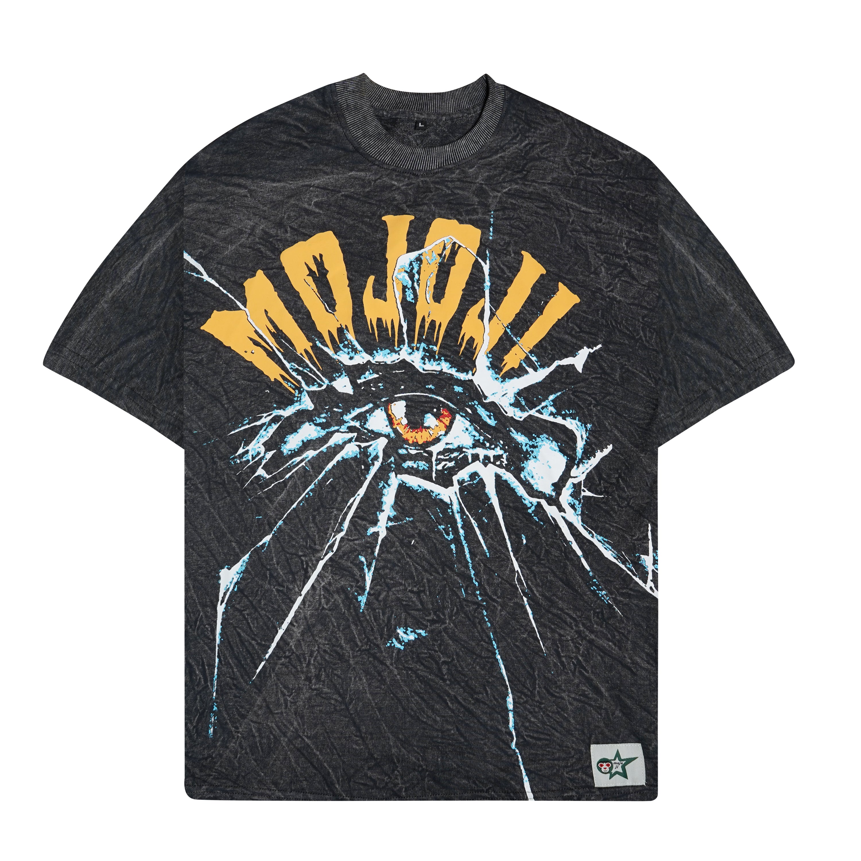 MOJO JI Acid Wash Printed T-shirt