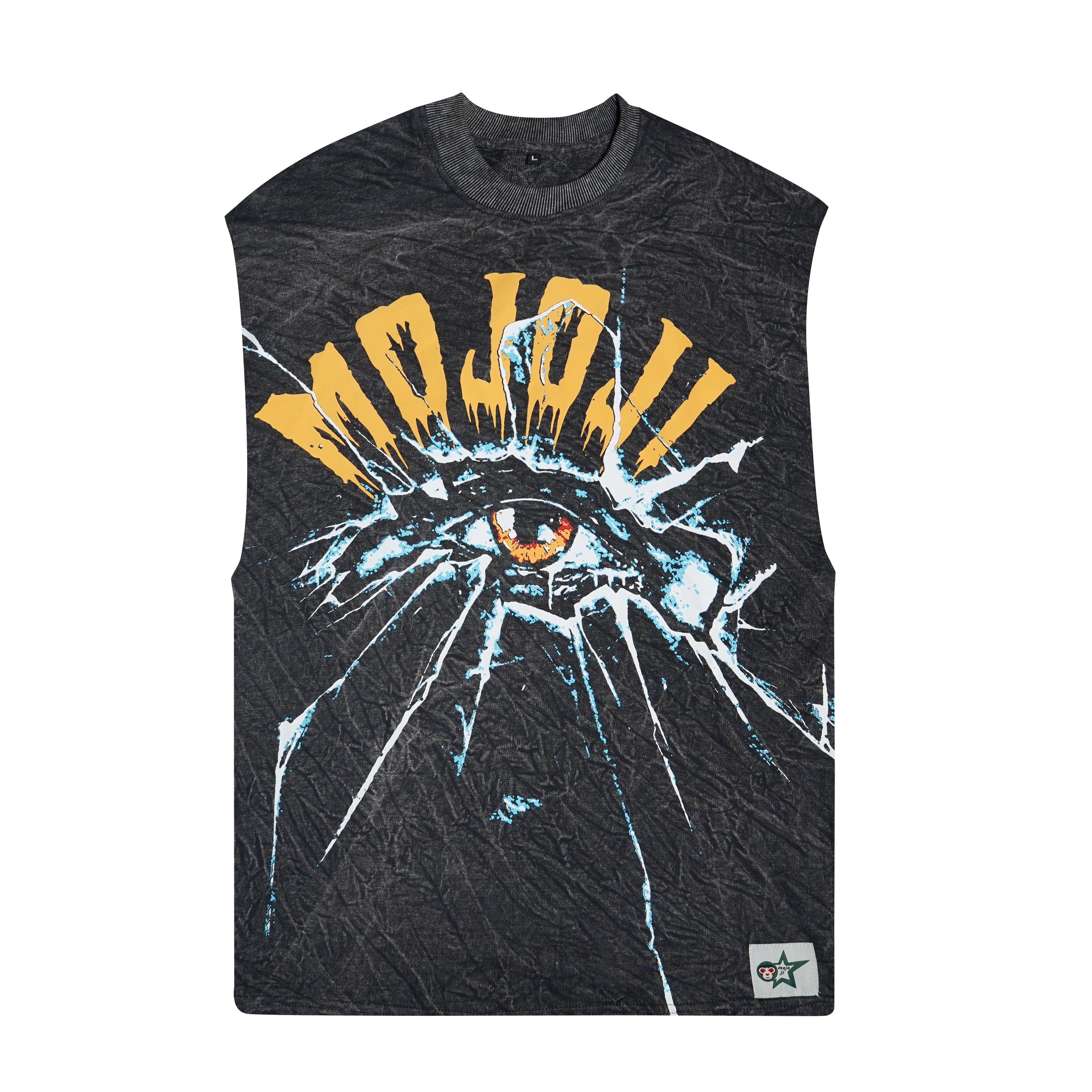 MOJO JI Acid Wash Sleeveless T shirt