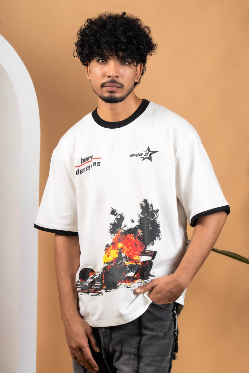 Easy life White Oversized T-shirt - mojo ji