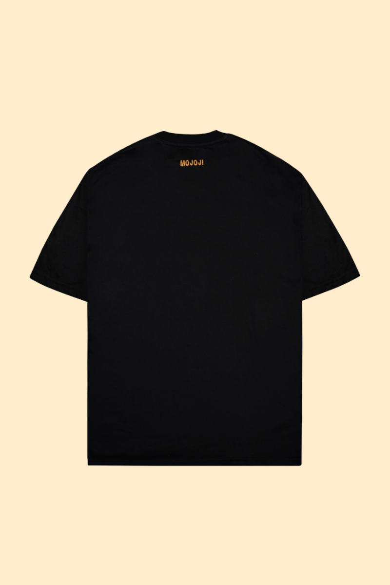 Fearless Black Printed Oversized T-shirt - mojo ji