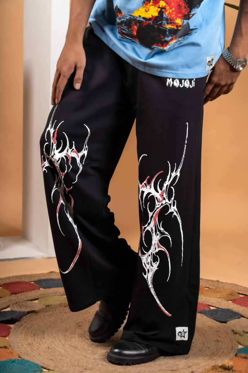 Tattoo Art cotton Black Printed Lower - mojo ji