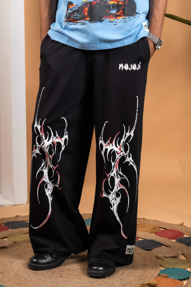 Tattoo Art cotton Black Printed Lower - mojo ji