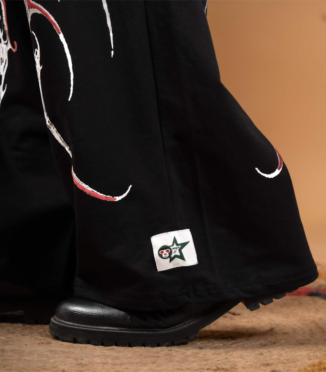 Tattoo Art cotton Black Printed Lower - mojo ji